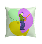 Man With An Electric Guitar Outdoor Pillow - Beyond T-shirts
